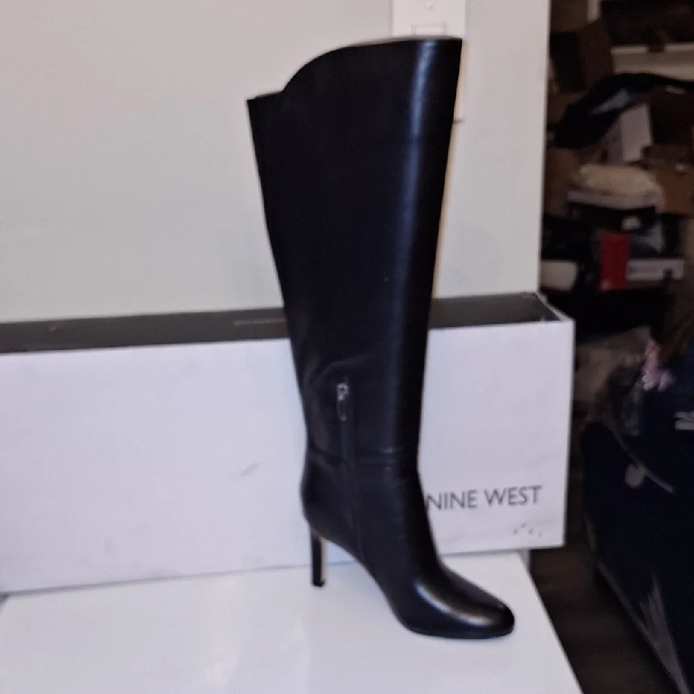Nine West Sleek Black Over the Knee Boots